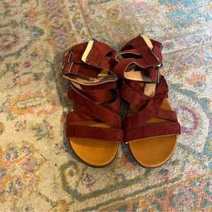 MOVING SALE - Universal Thread Red Brown Suede Gladiator Sandals Size 11
